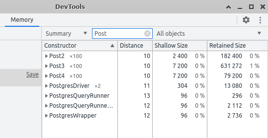 Chrome DevTools Post Entity size